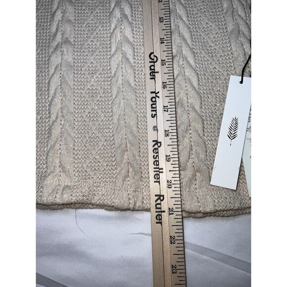 June & Hudson Sweater Womens Size 1 Beige Cable Knit Pullover Mock Neck Fall NWT - Picture 7 of 16